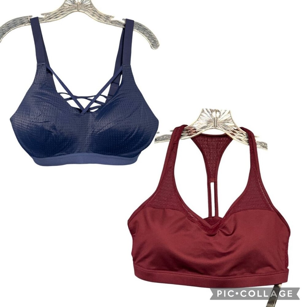 Victoria's Secret Navy Blue & Burgundy Sports Bras